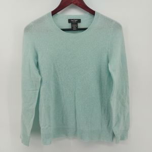 Lord & Taylor Green Blue Cashmere Crewneck Sweater  Size Small